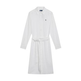 Polo Ralph Lauren Abito chemisier in popeline di cotone - - Dresses - Donna - Bianco - S