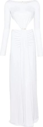 Elisabetta Franchi Dames, Jurken, Wit, Maat: S Viscose