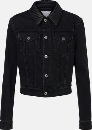Bottega Veneta Giacca di jeans con pelle Intrecciato
