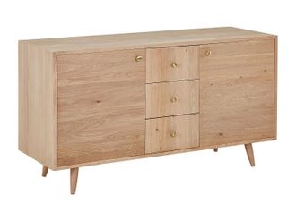 Vente-Unique Mobile Sotto Lavabo In Rovere Massello Naturale Chiaro 145 Cm - Zareno