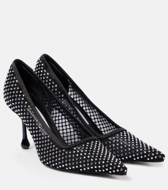Jimmy Choo London Ixia 80 embellished mesh pumps
