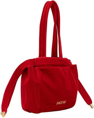 Patou Avond Fluweel Trekkoord Tas - Dames - Shoppers - Rood - ONE Size - Katoen - Tassen