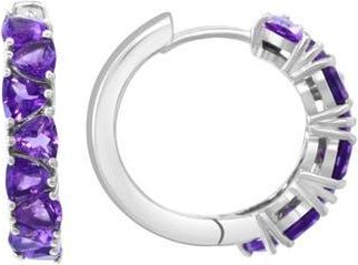 Effy Sterling Silver Amethyst Hoop Earrings in Purple at Nordstrom Rack