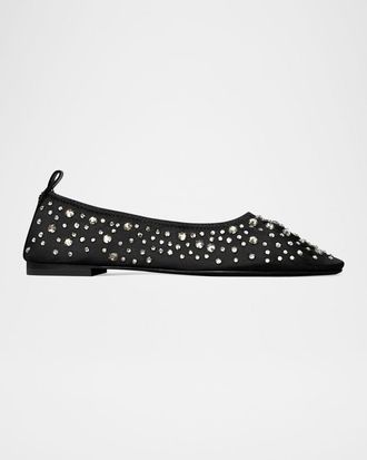 Tory Burch Crystal Mesh Ballerina Flats
