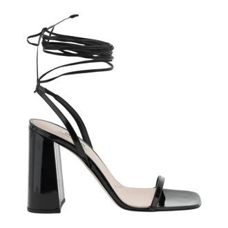 Miu Miu High Heel Sandals, female, Black, 6 UK, Lace-up Leather Sandals