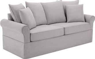 Oviala Sofá recto de 3 plazas en poliéster verde