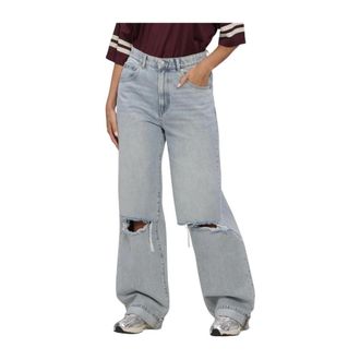 Catwalk Junkie Super Loose Fit Jeans Damaged - Dames - Jeans - Blauw - Maat: W31
