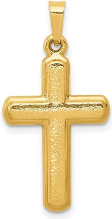 Diamond2Deal 14k Yellow Gold Satin Latin Cross Pendant