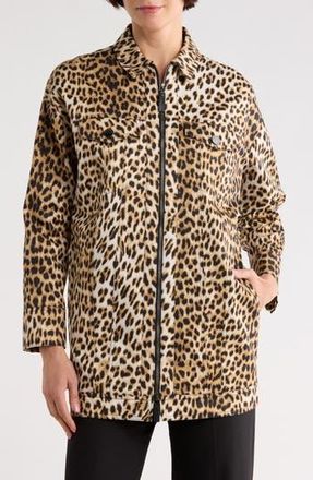 Longchamp Leopard Print Cotton Jacket in Camel at Nordstrom Rack, Size 4 Us / 36 Fr