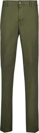 Boglioli Khaki Groene Katoenen Chinos - Heren - Slim Fit Broeken - Groen - 2XL - Katoen - Broeken