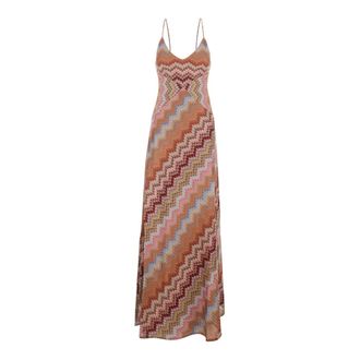 Missoni Maxi Dresses, female, Multicolor, XS, Long V-neck Dress