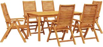 vidaXL Conjunto De Comedor De Jard&iacute;n 7 Uds. Marr&oacute;n Vidaxl