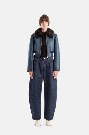 Alaia Womens Low Round Denim Jeans Dark Blue Trousers