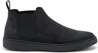 Frau Blauwe su&egrave;de city boots met elastiek - Heren - Chelseaboots - Blauw - 44 EU - Su&egrave;de - Schoenen