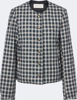 Dries Van Noten Giacca trapuntata in misto cotone a quadri