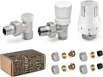 APM Conjunto Completo De V&aacute;lvula Y Cabezal De Radiador &Oslash;1/2 Gas Con Racores De Cobre Y Multicapa Apm 109tr315r12m1612 1/2