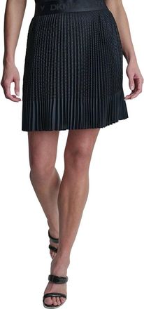 DKNY Dkny Pleated Mix Media Mini Skirt