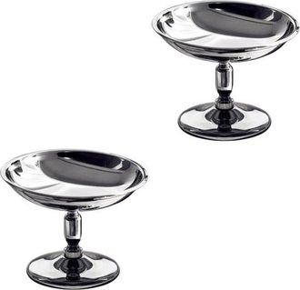 OEM 2 Mini Cuencos Para Postre, Vasos De Acero Inoxidable Para Postre, Reutilizables, Vasos Altos Para Postre, Fruta, Pud&iacute;n, Cereales, Plateados
