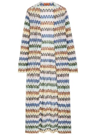 Missoni Chevron Metallic-knit Cardigan - Multicoloured 1 - 48 (UK16 / XL)