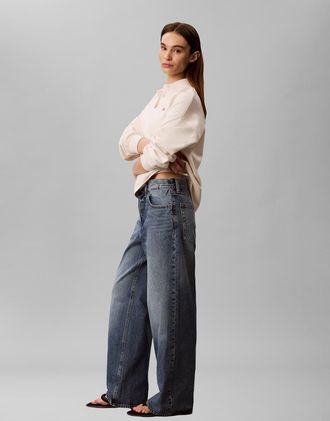 Calvin Klein Jeans Jeans larghi a vita bassa blu tinto