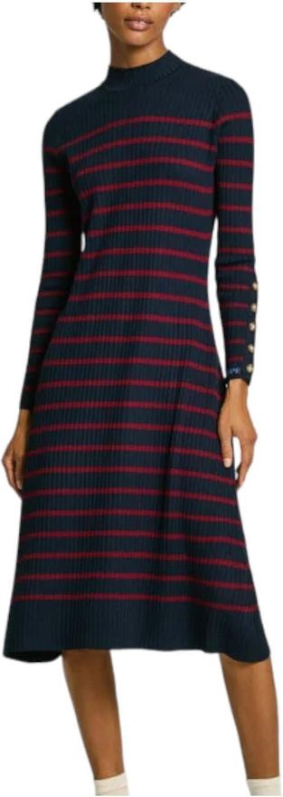 Pepe Jeans Damen Harlem Dress – Langärmliges Midikleid Mit Hohem Kragen