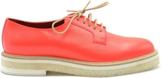 Santoni Koraal Oranje Instap Veterschoenen - Dames - Schoenen - Oranje - Maat: 39 EU Leer