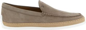 Tod's Nubuck Slip-On Loafers - Heren - Loafers - Beige - 42 1/2 EU - Leer - Schoenen