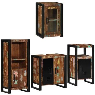 vidaXL Juego De Muebles De Ba&ntilde;o 4 Pcs Madera Reciclada Maciza Vidaxl