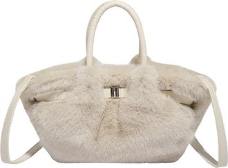 Generic Womens Plush Bags Plush Ruched Women Handbags Soft Small Tote Bag Warm Winter Shoulder Crossbody Bags(Color4)