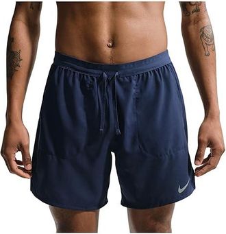 Nike 7 Dri-FIT Stride 2-in-1 Shorts Mens Workout Midnight Navy/Reflective Silver : 2XL 7, Polyester/Spandex