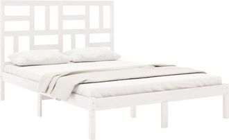 vidaXL Estructura De Cama Sin Colch&oacute;n Madera Maciza Blanco 120x200 Cm Vidaxl