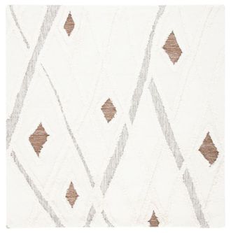 Safavieh Alfombra lana/algod&oacute;n marfil/marrone 183 x 183 cm