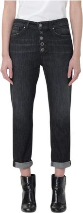 Dondup Koons Broek - Dames - Cropped Jeans - Zwart - W25 - Katoen - Jeans