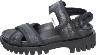 Stokton Flat Sandals, female, Black, Size: 7 US Leather Womens Sandals Stylish Comfortable