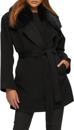 Gorski Loro Piana Wool And Cashmere Blend Belted Jacket With Detachable Toscana Trim in Black/black at Nordstrom, Size X-Large