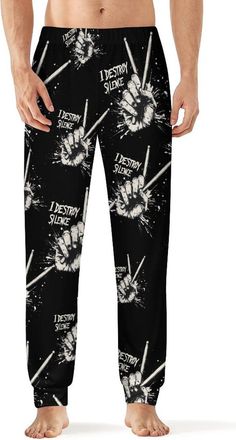 Generic Drummer Drumsticks Drum Drumming Lovers Mens Pajama Pant Casual Lounge Pants Lightweight Pjs Sleepwear