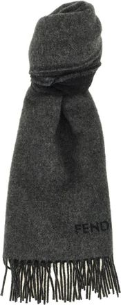Fendi Dubbelzijdige lange sjaal - Heren - Accessoires - Grijs - Maat: ONE Size Kasjmier
