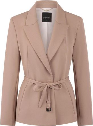 Marc Cain Blazer met strikceintuur - Dames - Blazers - Bruin - L - Leer - Jassen