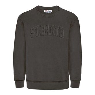MC2 Saint Barth Sweatshirts, male, Gray, Size: 2XL Cotton Sweatshirt with Front Embroidery