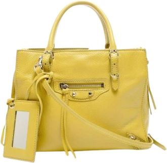 Balenciaga Pre-owned Handbags, female, Yellow, Size: ONE SIZE Pre-owned Leather Handbag