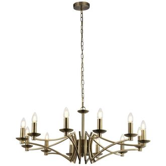 Searchlight Lampadario Classico Ascot Acciaio Ottone 12 Luci E14