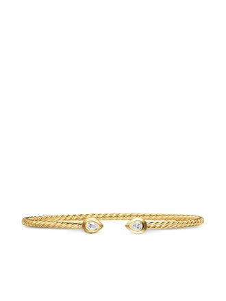 David Yurman 18kt geelgouden Petite Modern Renaissance armband met diamant