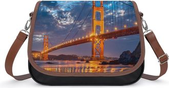 Generic Golden Gate Bridge San Francisco at Night Fashion Womens Crossbody Bags Novelty Handbag Shoulder Bag Purse
