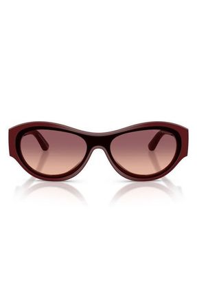 Emporio Armani 136mm Irregular Sunglasses in Shiny Bordeaux /Pink Violet at Nordstrom