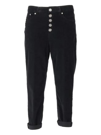 Dondup Pantaloni a coste con decorazione - Nero