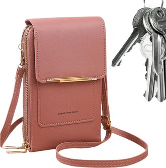 Generic Shoulder Sling Bag - PU Leather Purse With Clear Touchscreen Window, Compact Travel Pack For Women | Handy Pouch Girlfriend, Holds Phone Passport Cash