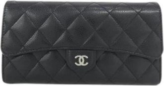 Chanel Tweedehands leren portemonnees - Dames - Vintage Accessoires - Zwart - ONE Size - Vintage