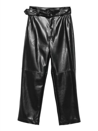 Twin-Set Cropped High-Waist Buckle Pants
