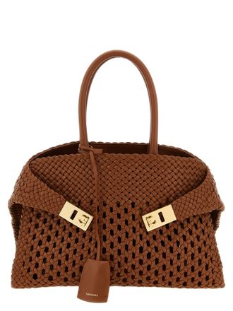 Ferragamo Brown Calfskin Womens Handbag