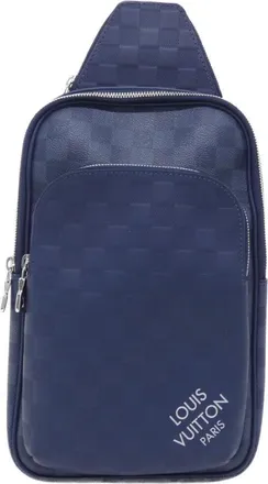 Louis Vuitton Blue Coated Canvas Leather Shoulder Bag (Pre-Owned)